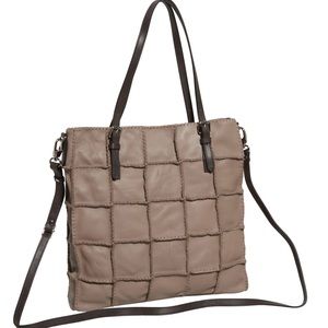 Gianni Conti Italian Leather Patchwork Tote